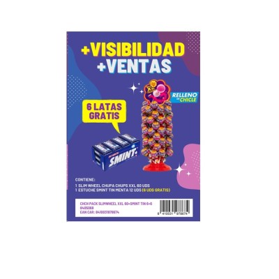 CHUPA CHUPS XXL RUEDA 60+6 smint gratis