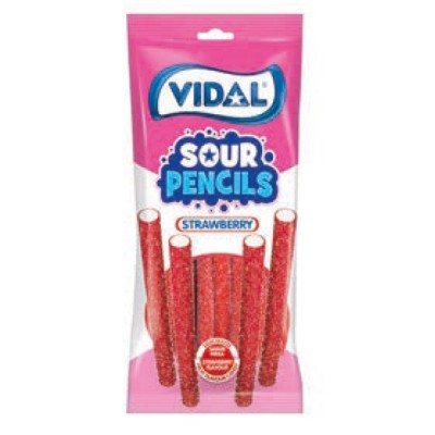 VIDAL HA SOUR STRAWBERRY PENCILS 90g