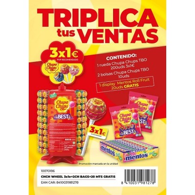 CHU CHUPS 3X1+20gratis+20mentos gratis