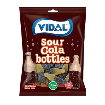 VIDAL HA SOUR COLA BOTTLES 90g