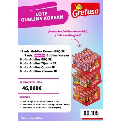 GRE LOTE KOREAN 45+7 GRATIS