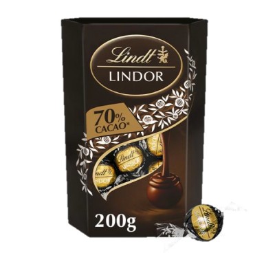 LINDT CORNET NEGRO 70% 200g