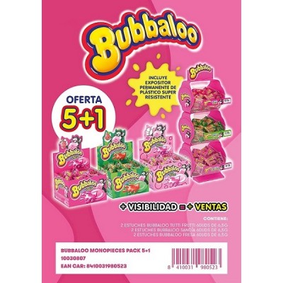 CHU BUBBALOO PACK5+1+expositor